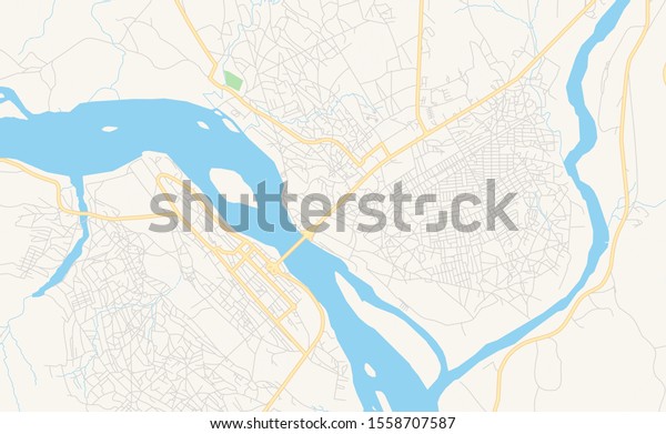 Printable Street Map Tete Mozambique Map Stock Vector (Royalty Free ...