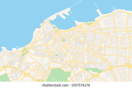 Printable Street Map Tripoli Libya Map Stock Vector (Royalty Free ...