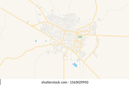 Printable street map of  Valle de La Pascua, Venezuela. Map template for business use.