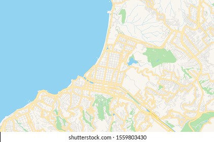 Printable street map of  Vina del Mar, Chile. Map template for business use.