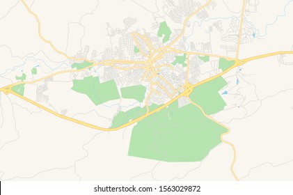 Printable street map of  Vitoria de Santo Antao, Brazil. Map template for business use.