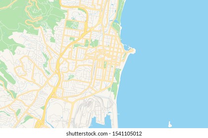 Printable street map of Wollongong, Australia. Map template for business use.