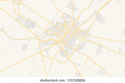 Printable street map of Zagazig, Egypt. Map template for business use.