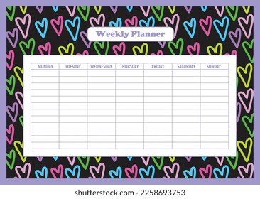 Printable student schedule weekly template, planner