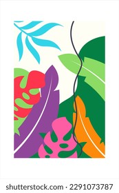 Printable summer wall decoration poster. Colorful summer beach poster background for wall decor