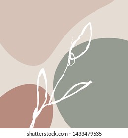 Printable template with abstract geometric shapes, nature aesthetic texture, pastel warm tones. Modern trendy graphic design template for poster, card, banner, cover, placard, flyer, brochure