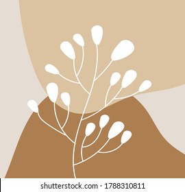 Printable template with abstract geometric shapes, nature aesthetic texture, pastel warm tones. Modern trendy graphic design for poster, card,flyer, brochure banner, cover, placard.