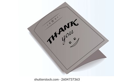 Printable Thank You Cards, unfold paper template vector illustration design background