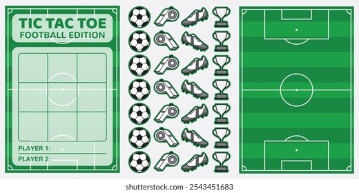 Printable Tic Tac Toe with Football Theme Paper Game