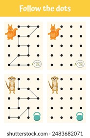 Printable tracing, handwriting, dot to dot page for toddlers, kindergarten, homeschooling. Preschool educational game, learning writing page. Maze game. Educational activity for kids.