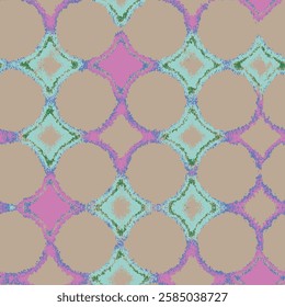 printable trendy modern abstract geometric floral  wall covering ogee pink beige blue, fabric, rug, scarf seamless pattern design vector organic textures