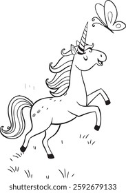 printable unicorn, fairytale castle, fantasy 