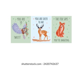 Printable Valentine Cards, Classroom Valentines Day, for Kids, Girls, Boys, Unisex, Animal Theme, Wild Animal Valentine, Animals Valentine Cards 
