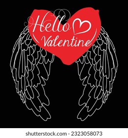 Tipografía De San Valentín Imprimible Y Camiseta Vectora