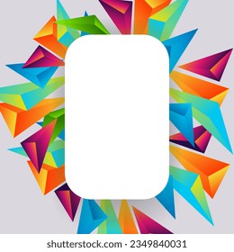 Printable vector cover template with abstract colorful shapes.