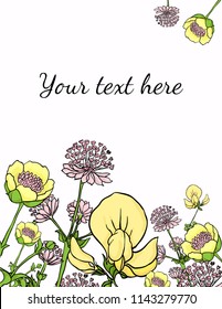 Printable vector floral greeting card with your text