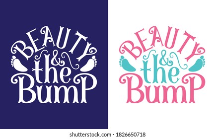 Printable Vector Illustration, Beauty And The Bump