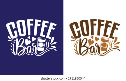 Printable Vector Illustration Coffee Bar 
