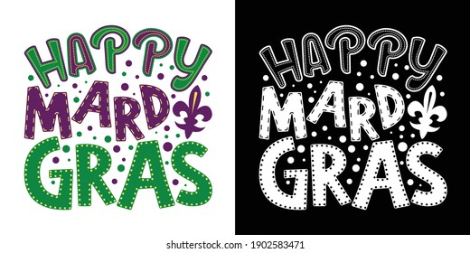 Printable Vector Illustration Happy Mardi Gras