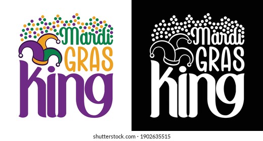 Printable Vector Illustration Mardi Gras King