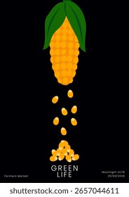 Arte de la pared vegetal de los niños del Vector imprimible para el preescolar o el hogar, con las verduras de temporada del jardín, los nombres de la comida, y las ilustraciones planas en estilo respetuoso del medio ambiente