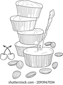 Printable Vector Line Art Food Coloring Page For Kids And Adults