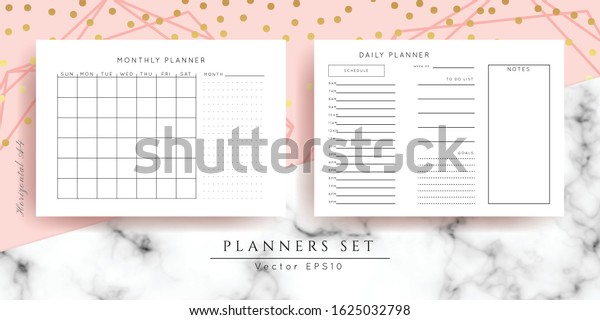 Printable Vector Plannermodern Business Organizer Templateblank Stock ...