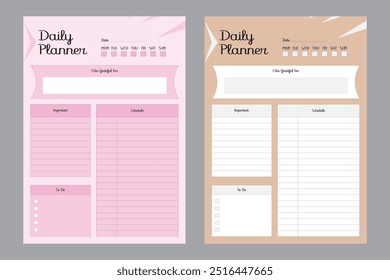 A printable version of the modern daily planner