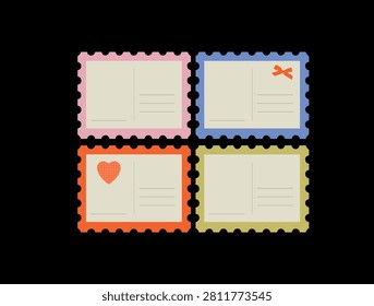 Printable Vintage Journaling Cards with Decorative Postage Stamp Borders