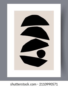 Printable wall art vector poste. Hand drawn minimalism design for scandinavian interior.