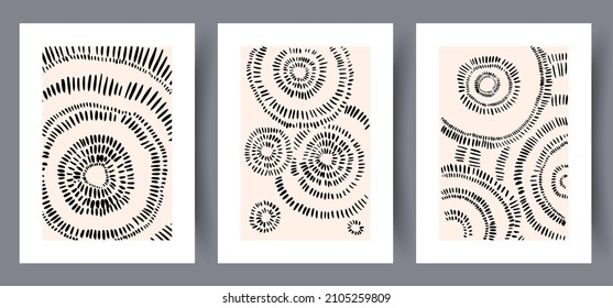 Printable wall art vector poster set. Scandinavian abstract vector print set for modern interior. Printable poster design.