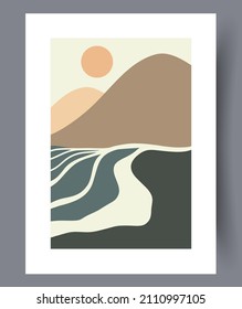 Afiche de vectores de arte mural imprescriptible. Diseño minimalista con dibujos a mano para interiores escandinavos.