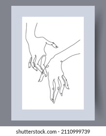 Printable wall art vector poster. Hand drawn minimalism design for scandinavian interior.