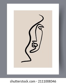 Printable wall art vector poster. Hand drawn minimalism design for scandinavian interior.