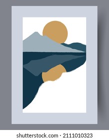 Printable wall art vector poster. Hand drawn minimalism design for scandinavian interior.