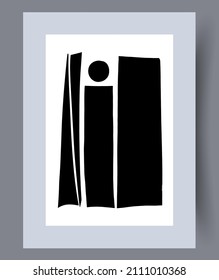 Printable wall art vector poster. Hand drawn minimalism design for scandinavian interior.