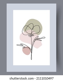 Printable wall art vector poster. Hand drawn minimalism design for scandinavian interior.