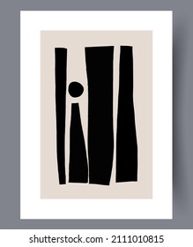 Printable wall art vector poster. Hand drawn minimalism design for scandinavian interior.