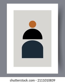 Printable wall art vector poster. Hand drawn minimalism design for scandinavian interior.