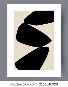 Printable wall art vector poster. Hand drawn minimalism design for scandinavian interior.