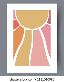 Printable wall art vector poster. Hand drawn minimalism design for scandinavian interior.