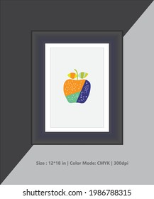 Printable Wall Canvas Art - Apple Illustration