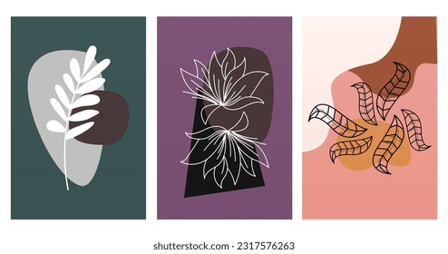 Printable wall decor leaf boho poster art. Leaf boho mid century wall art decoration