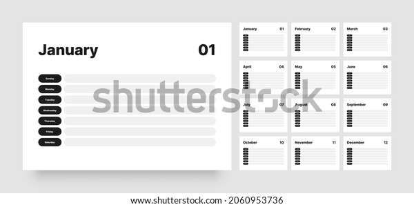 Printable Weekly Planner Template Business Organizer Stock Vector ...