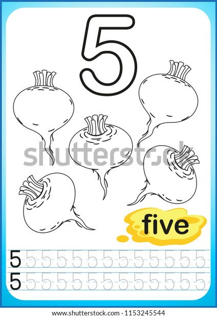 Printable Worksheet Kindergarten Preschool Exercises Writing Stock ...