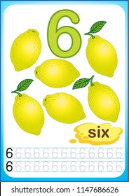 printable worksheet for kindergarten and preschool.  ripe berries and fruits. We count and write numbers from 1 to 10