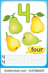 printable worksheet for kindergarten and preschool.  ripe berries and fruits. We count and write numbers from 1 to 10