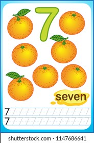 printable worksheet for kindergarten and preschool.  ripe berries and fruits. We count and write numbers from 1 to 10