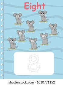 Printable worksheet for kindergarten and preschool. We train to write numbers and letters, cover book, cover page