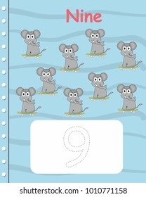 Printable worksheet for kindergarten and preschool. We train to write numbers and letters,cover book, cover page